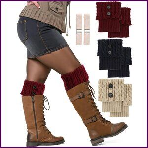 Extra Wide Calf Boot Cuffs Leg Warmers Plus Size Winter Accessory